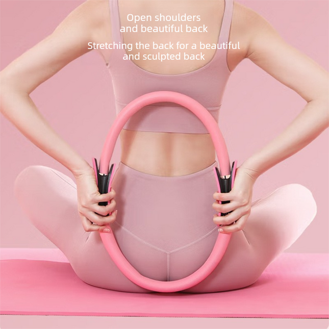 Blue Pilates Ring Exercise Tool High-Elasticity Yoga Ring for Core Strength Postpartum Recovery Glute – product detail