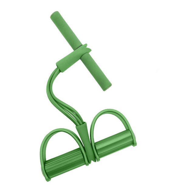 Green Home Multi-Function Foot Pedal Resistance Trainer 4-Strand Elastic Pull Rope for Abdominal Exercise
