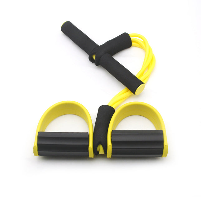 Yellow Home Multi-Function Foot Pedal Resistance Trainer 4-Strand Elastic Pull Rope for Abdominal