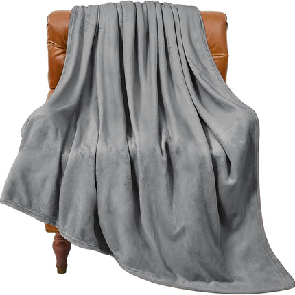 Grey Ultra-Soft Coral Fleece Blanket – Lightweight Summer Throw for Office Naps, Air Conditioning, and Cozy Home Use(180*200cm)