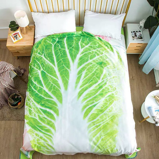 Cute Cabbage-Shaped Fleece Blanket Fun and Cozy Throw for Naps Office Use Air Conditioning or Baby – product detail