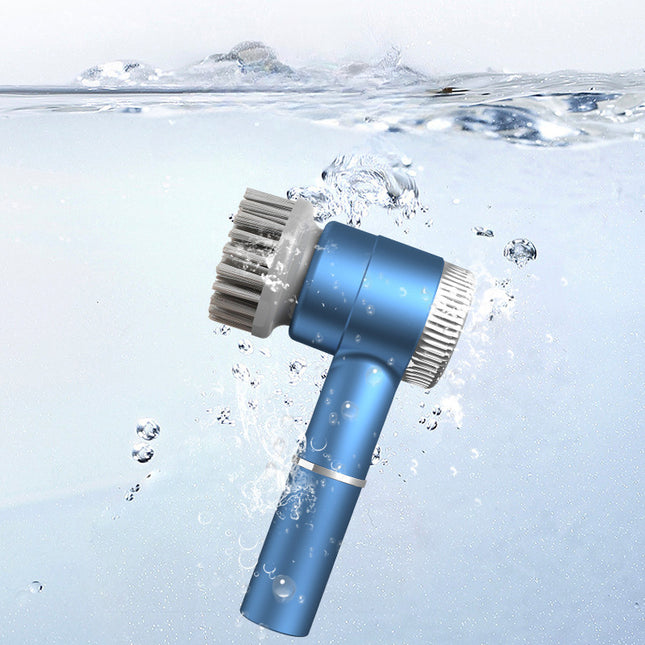 White Wireless Electric Cleaning Brush Rechargeable 3-Speed IPX7 Waterproof with 5 Replaceable Brush Heads – product detail