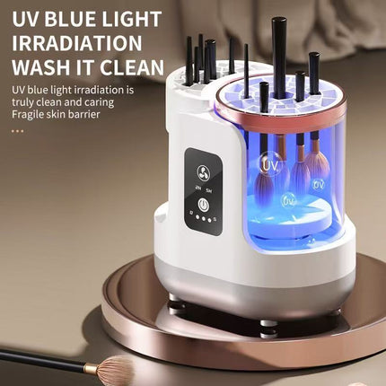 Automatic Electric Makeup Brush Cleaner with UV Sterilization & Fast Drying – Rechargeable, One-Touch Cleaning for Home & Travel