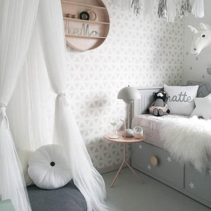 Pink Nordic Style 7-Layer Tulle Bed Canopy 300cm Extra Long 60cm Dome for Australian Kids Bedroom Nursery and Playroom Decor
