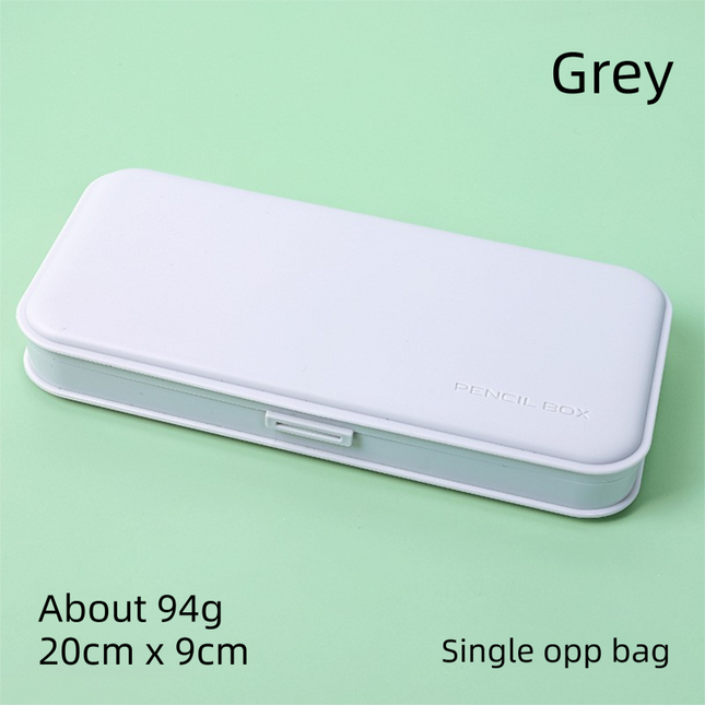 3-Pack Grey Macaron Color Pencil Case with Multi-Compartment Storage Waterproof PP Stationery Organizer for