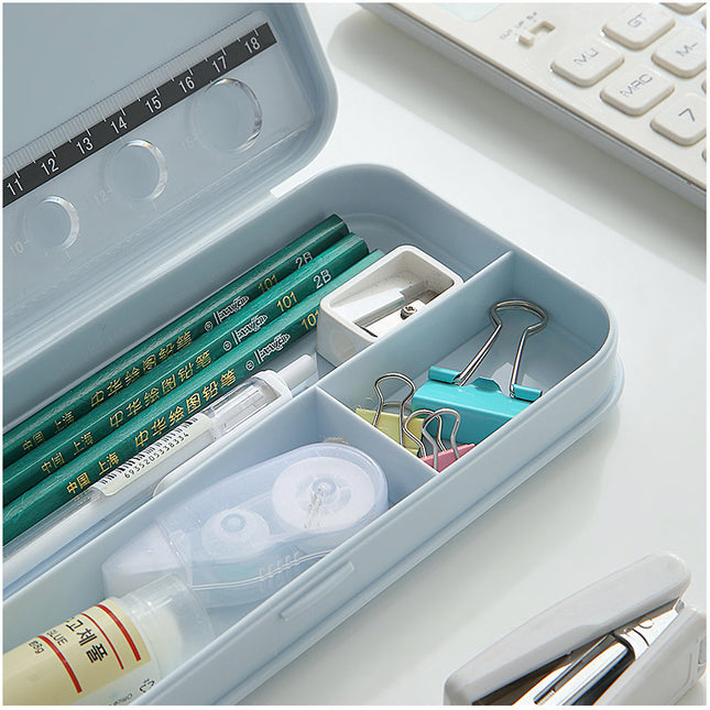 3-Pack Pink Macaron Color Pencil Case with Multi-Compartment Storage Waterproof PP Stationery Organizer – product detail