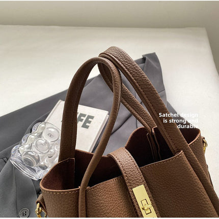 Pink Retro 2-Piece Women's Bucket Bag Set with Removable Inner Pouch PU Leather Crossbody Handbag and Fashionable Tote for Australian Everyday Use