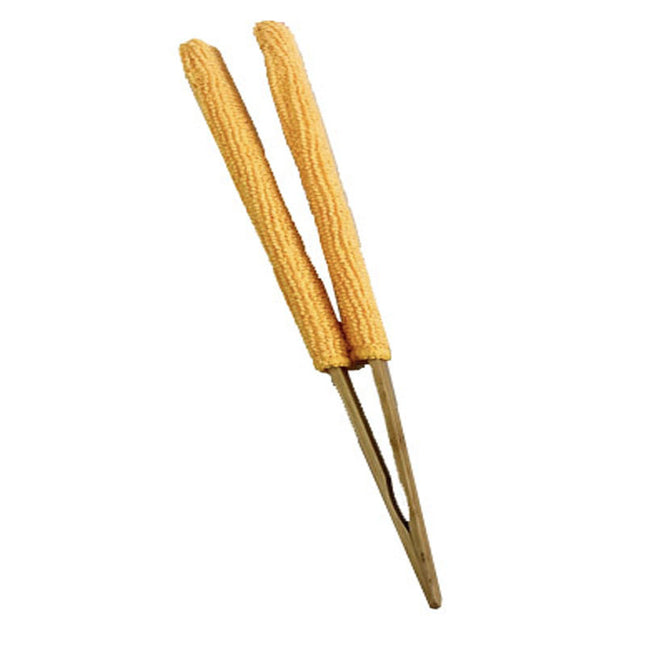 Orange 3 Pack Microfiber Plant Leaf Cleaning Tongs with Removable Sleeves and Natural Bamboo Handles for