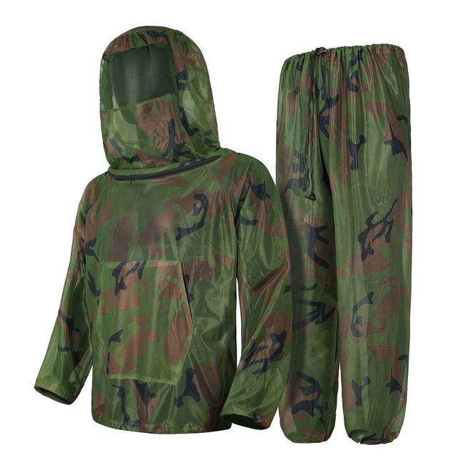 Jungle camouflage Camouflage Mosquito Repellent Suit Ultra-Fine Mesh Hooded Ghillie Suit for Outdoor