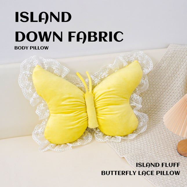 Brown Elegant Butterfly Lace Throw Pillow 60x45cm Soft Decorative Cushion for Sofa Bedroom Office and Car – product detail