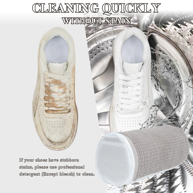 2 Pack Shoe Washing Bag for Washing Machine with 360-degree Cleaning Fibers Protects Sneakers and Trainers – product detail