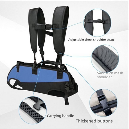 Black Multi-Functional Dog Carrier Backpack and Lift Harness for Hiking and Outdoor Use, Adjustable Breathable Pet Support Sling for Senior or Injured Large Dogs(Size: L)