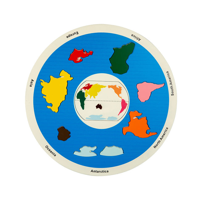 Seven Continents 1.05 Educational Wooden Cognitive Matching Puzzle Toy for Kids Early Learning and