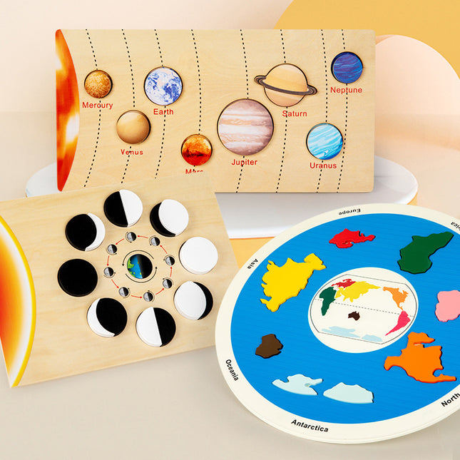 Seven Continents 1.05 Educational Wooden Cognitive Matching Puzzle Toy for Kids Early Learning and – product detail