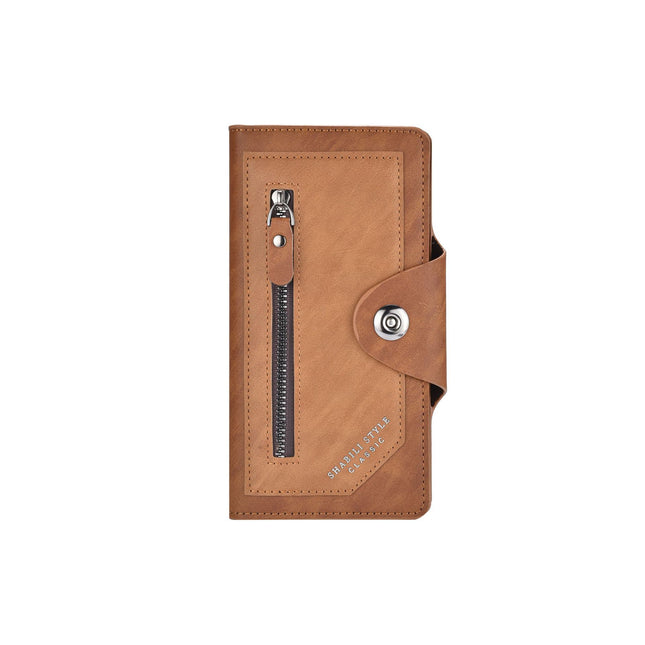 Light coffee Vintage Men's Long Wallet Slim PU Leather Clutch with Multi Card Slots and V888-ELOSUNG43236