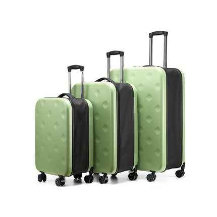 Green 20 Inch Foldable Carry-on Suitcase with 360 Spinner Wheels and Combination Lock, Lightweight Space Saving Hard Shell Luggage for Australian Travel