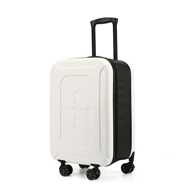 White 20 Inch Foldable Carry-on Suitcase Ultra Lightweight 2.1kg Hard Shell Luggage with 360 Spinner Wheels