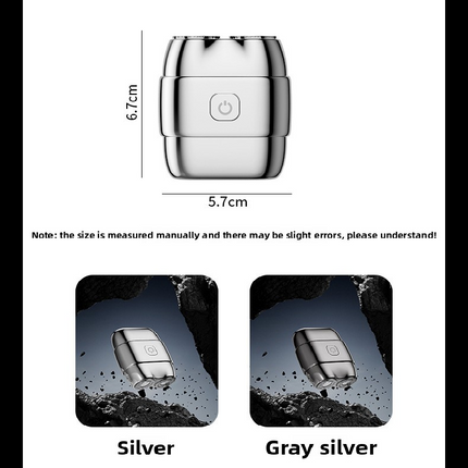 Silver Mini Electric Shaver with Dual Floating Heads Magnetic Suction and IPX5 Waterproofing for Men Travel Grooming Compact Rechargeable Razor AU Stock