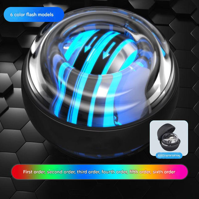 Black LED Gyro Ball Wrist Power Trainer with Digital Counter and Auto-Start Zinc Alloy Core for Grip