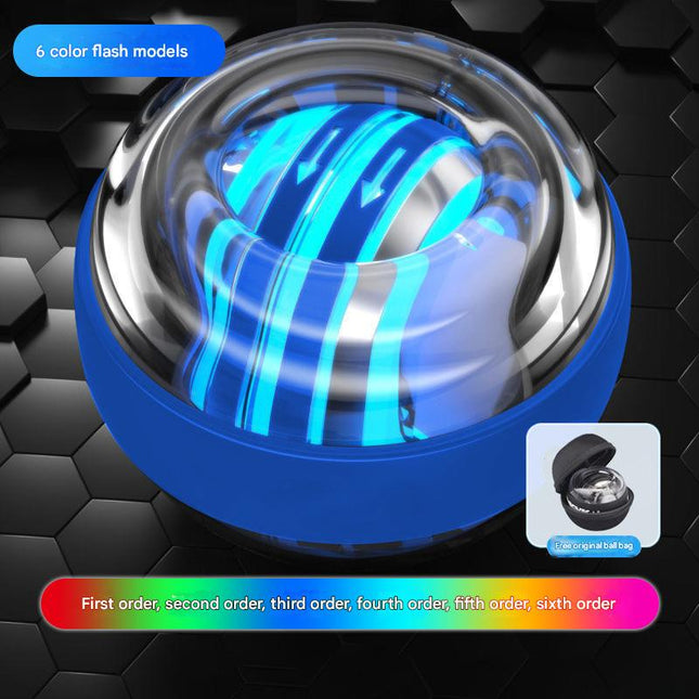 Blue LED Gyro Ball Wrist Power Trainer with Digital Counter and Auto-Start Zinc Alloy Core for Grip