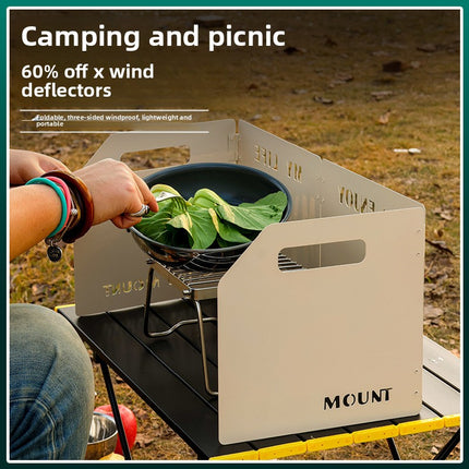 Green Heavy-Duty 4-Fold Camping Stove Windshield Portable Steel Wind Deflector for Outdoor Cooking and – shape and profile