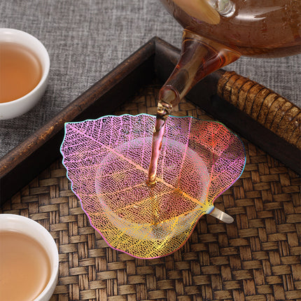 5-PCS Silver 304 Stainless Steel Bodhi Leaf Tea Strainer Creative Fine Mesh Tea Filter Infuser for Loose Leaf Tea Australian Home Tea Set Accessory