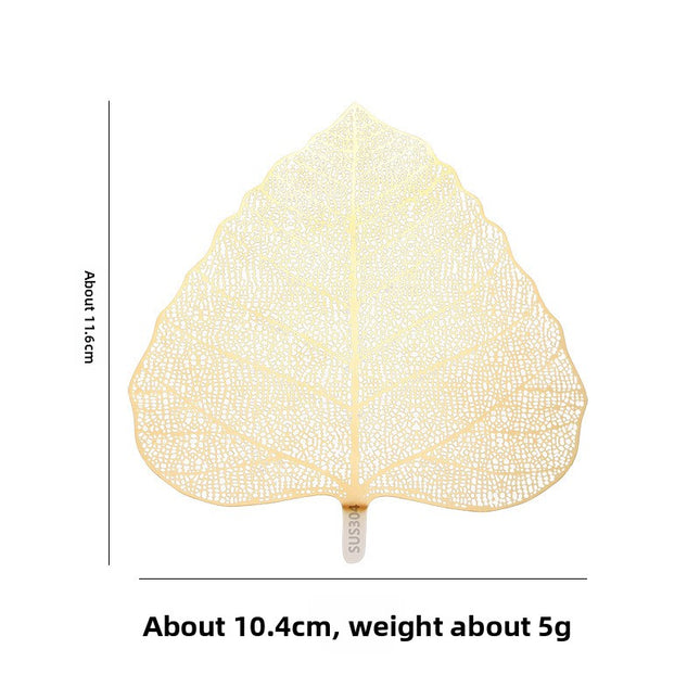 5-PCS Golden 304 Stainless Steel Bodhi Leaf Tea Strainer Creative Fine Mesh Tea Filter Infuser for Loose