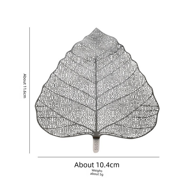 5-PCS Black 304 Stainless Steel Bodhi Leaf Tea Strainer Creative Fine Mesh Tea Filter Infuser for Loose