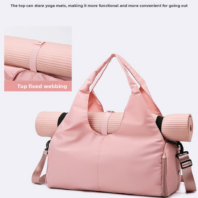 Grey Women Large Capacity Yoga Gym Bag with Shoe Compartment and Mat Strap Water Resistant – product detail