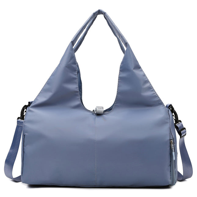 Blue Women Large Capacity Yoga Gym Bag with Shoe Compartment and Mat Strap Water Resistant