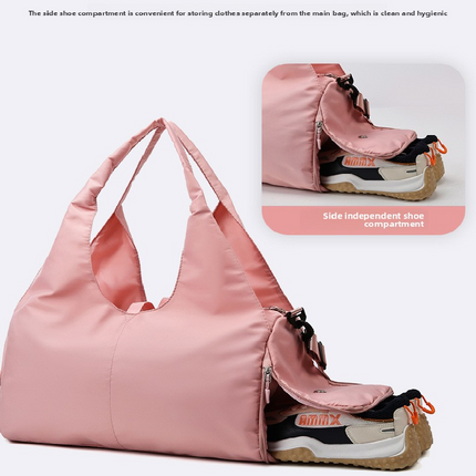 Black Women Large Capacity Yoga Gym Bag with Shoe Compartment and Mat Strap Water Resistant Travel Duffel Lightweight Tote for Fitness and Weekend Trips