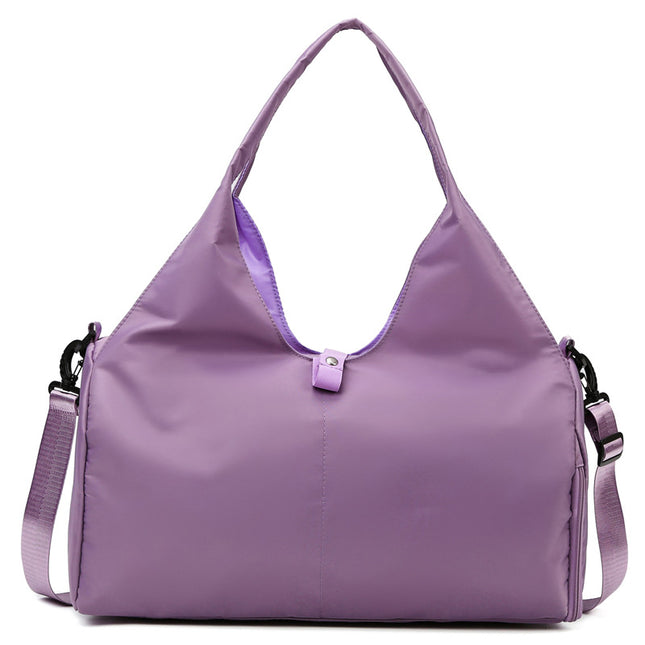 Purple Women Large Capacity Yoga Gym Bag with Shoe Compartment and Mat Strap Water Resistant