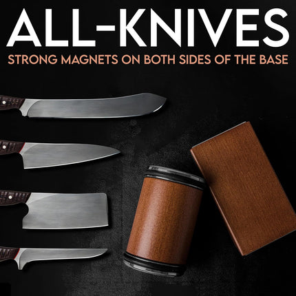 Black  Rolling Knife Sharpener Set with Diamond Discs and Magnetic Base 15 and 20 Degree Angles for Precision Kitchen Knife Maintenance in Australian Homes