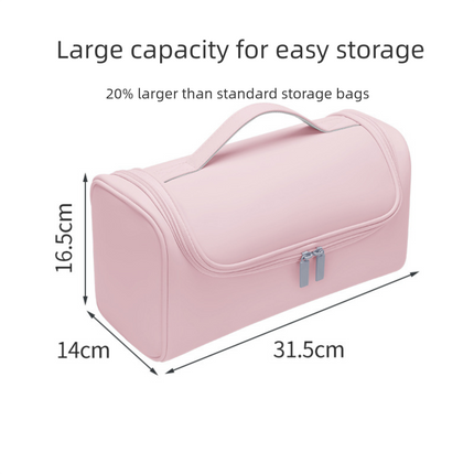 Green Portable Hair Dryer and Curler Storage Bag Waterproof PU Leather Travel Case with Hanging Hook for Local Professionals and Modern Lifestyles