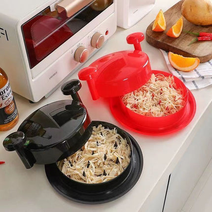 Black Manual Meat Shredder with Spiked Interior for Quick Chicken Separation Professional Rotating Tool for Local Home Kitchens Effortless Meal Prep Solution