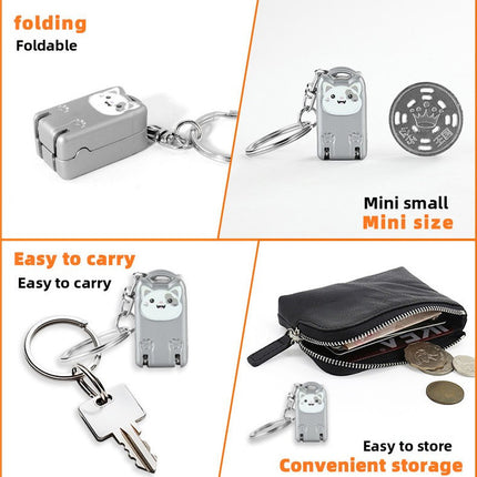 Small Backpack Style Champagne Gold Compact Folding Nail Clippers with Stainless Steel Blade and Keychain Design for Daily Use Local Standard Fit