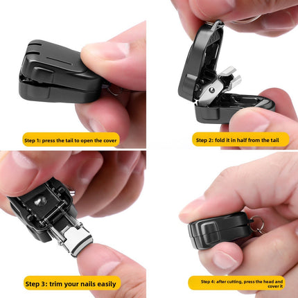 Mini Cat Design Gold Compact Folding Nail Clippers with Stainless Steel Blade and Keychain Design for Daily Use Local Standard Fit