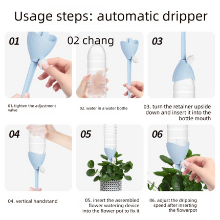 5-PCS White Automatic Plant Watering Spikes with Adjustable Flow Control Universal Fit 5 Pack for Indoor and Outdoor Potted Plants Reliable Gardening Solution for Local Homes