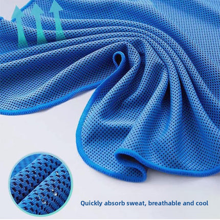 Green Instant Cooling Hooded Towel U-Shaped Sun Protection Quick Dry Scarf with Carabiner Pouch for Local Outdoor Sports and Gym Workouts