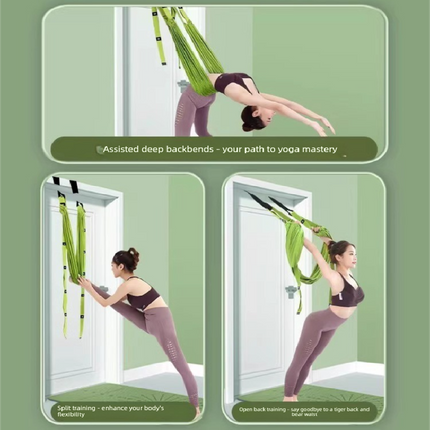 Blue Aerial Yoga Door Hanging Strap for Home Workouts Adjustable Stretch Band for Backbend Inversion and Flexibility Premium Standard Fit for Local Enthusiasts