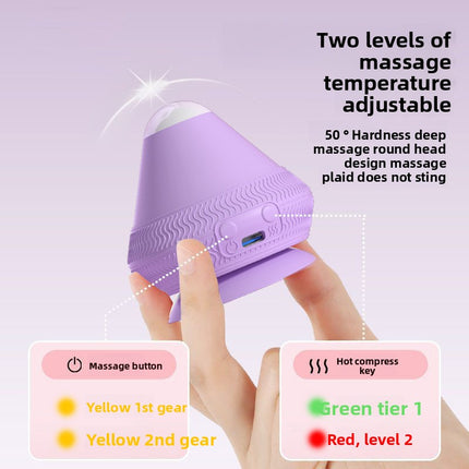 Grey Electric Suction Fascia Massage Ball with Heated Vibration Type-C Rechargeable Deep Muscle Relaxation Tool for Local Professionals and Modern Lifestyles
