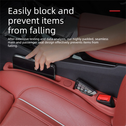 Black Car Seat Gap Filler Strip with Integrated Storage Slot Universal Interior Organizer for Mobile Phones and Keys Safety Solution for Local Drivers