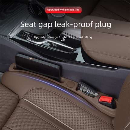 Beige Car Seat Gap Filler Strip with Integrated Storage Slot Universal Interior Organizer for Mobile Phones and Keys Safety Solution for Local Drivers
