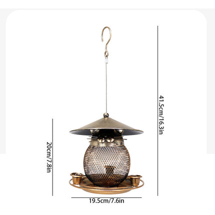 Coarse mesh style Whimsical Cat Shaped Metal Bird Feeder Hanging Mesh Wild Bird Seed Holder for Garden Courtyard Decorative Feeding Solution for Local Wildlife Lovers