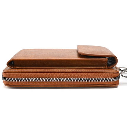 Red Women's PU Leather Crossbody Phone Bag with Adjustable Shoulder Strap and Large Capacity Wallet for Daily Travel Stylish and Organized Local Fashion Fit