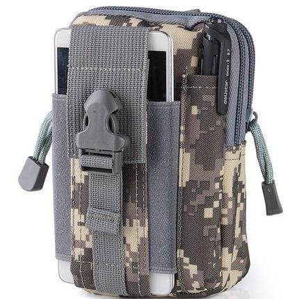 ACU camouflage Tactical Molle Waist Bag Waterproof Phone Pouch for 6 inch Smartphones Compact Large Capacity Belt Loop Organizer for Local Outdoor Adventurers