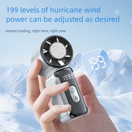 White Portable Mini Handheld Fan with 199-Speed Settings and Brushless Motor for Outdoor Use High Performance Cooling Solution Local Standard Fit