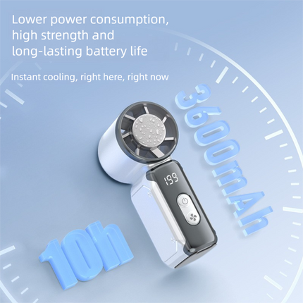 Grey Portable Mini Handheld Fan with 199-Speed Settings and Brushless Motor for Outdoor Use High Performance Cooling Solution Local Standard Fit