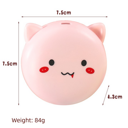 Pink 3-in-1 Mini Portable Fan with Makeup Mirror and LED Fill Light USB Rechargeable Pocket Sized Cooling Solution for Students and Local Professionals