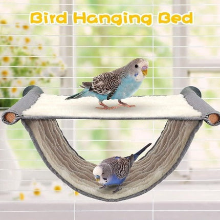 2-Pack Yellow Bird Hammock Bed for Parrots, Budgies, and Small Pets – Warm, Soft, Washable Hanging Nest with Easy Installation for Cage or Window Use(Size: L)